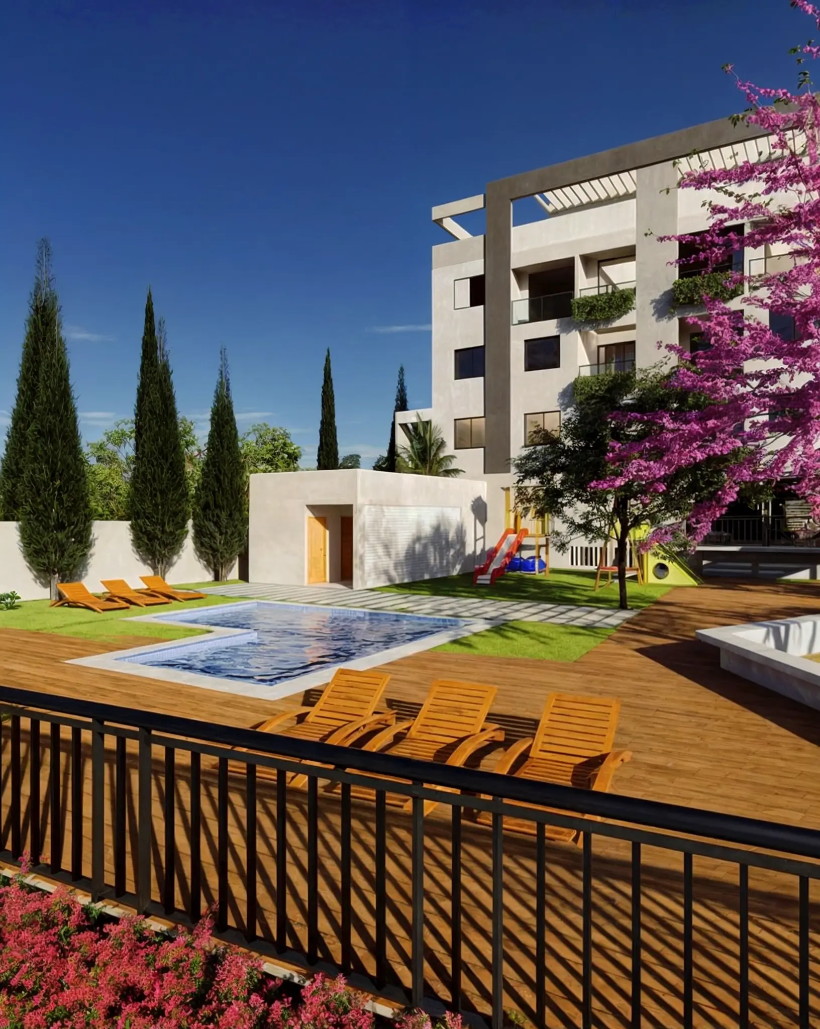 Piscina na áera comum